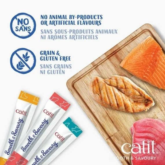 Catit Smooth & Savoury, Salmon with tuna & crab  (4x15g per pack) - Image 3
