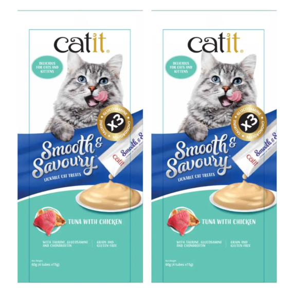Catit Smooth & Savoury, Chicken & Tuna  (4x15g per pack)
