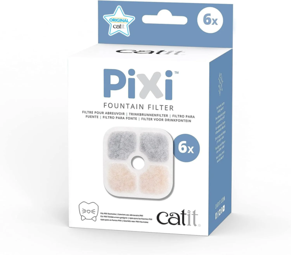 Catit PIXI Fountain Filter 6 Pack , Water fountain filter