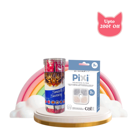 Catit PIXI Replacement Filter + Smooth & Savoury Treats – Special Pack