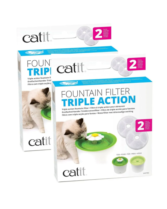 Catit flower fountain Triple Action Filter – 4 Pack