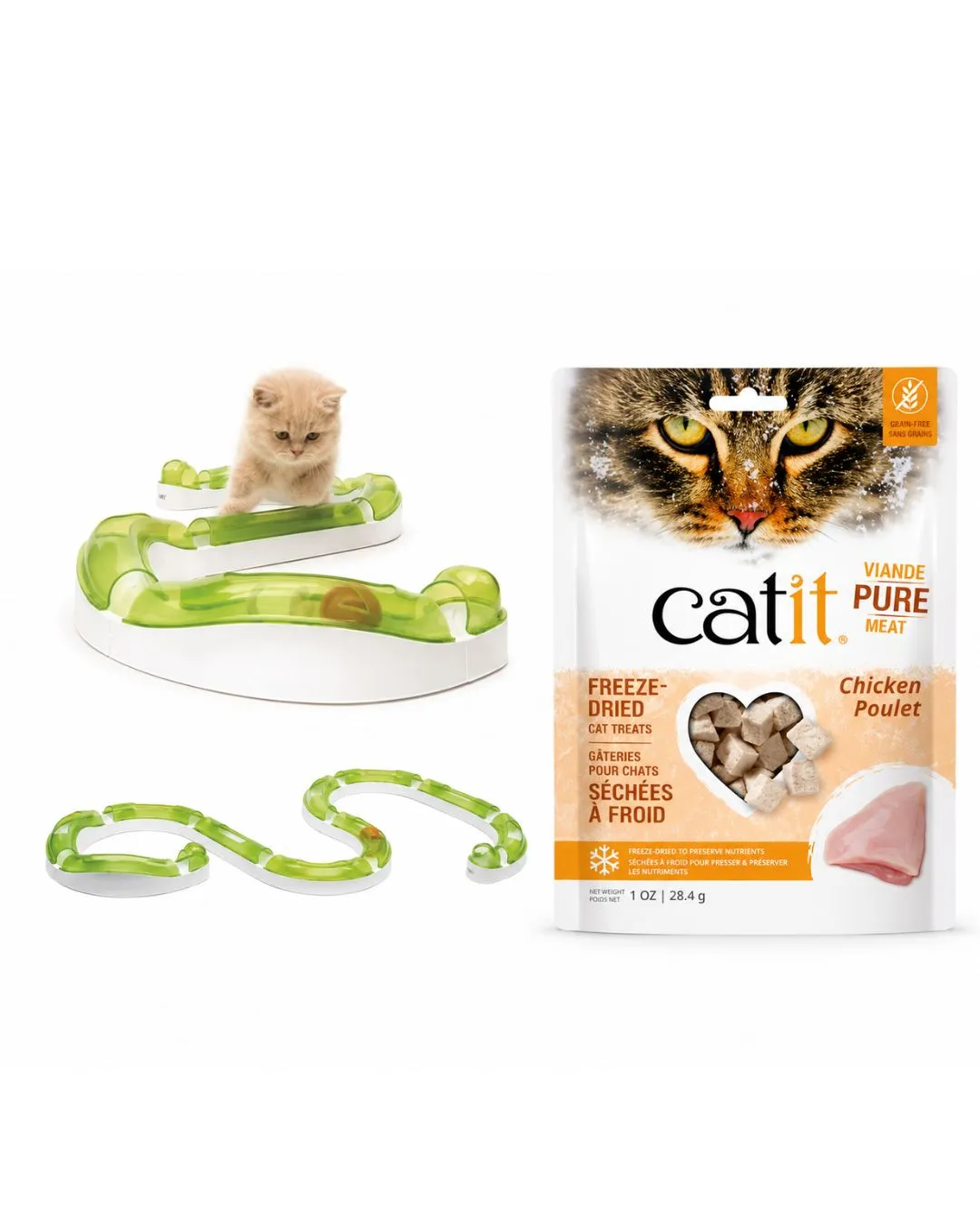 Catit Premium Cat Toy and Freeze Dried Treats 28.4g Combo (Play & Reward Pack)