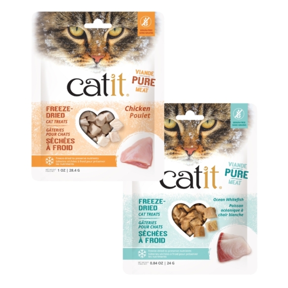 Catit Chicken & Ocean Whitefish Freeze-Dried Treats Combo – 2 x 28.4g