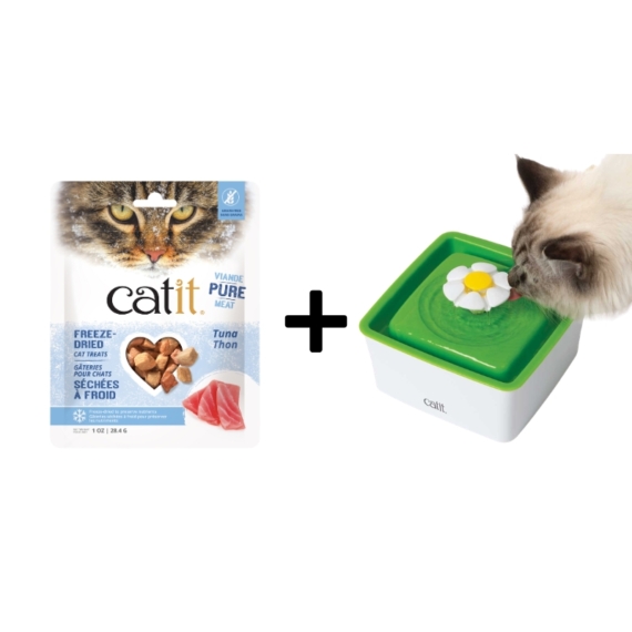 Catit 2.0 Mini Flower Fountain 1.5L with FREE Tuna Cat Treats