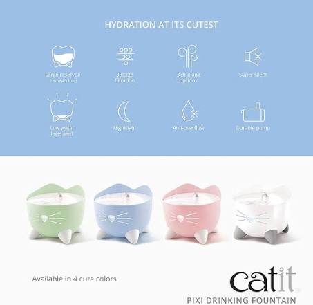 Buy Any Catit PIXI Fountain in Your Favourite Colour & Get 1 FREE Chirping Ball in Your Colour Choice - Image 8