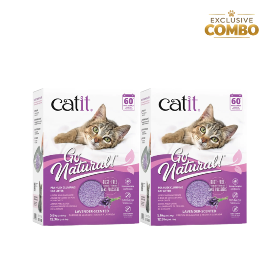 Catit Go Natural Pea Husk Cat Litter – Lavender Double Pack Combo