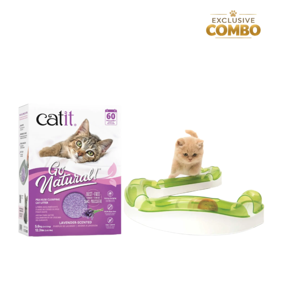 Catit Go Natural Pea Husk Cat Litter Lavender 5.6 kg + Senses 2.0 Super Circuit