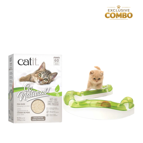 Catit Go Natural Pea Husk Cat Litter Unscented 5.6 kg + Senses 2.0 Super Circuit